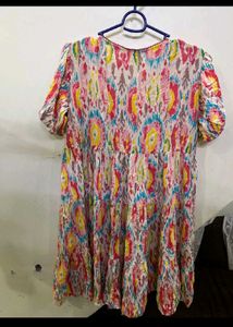Boho Print Tiered Mini Dress