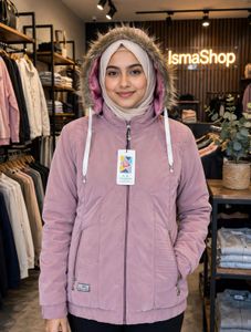 Chic Pink Puffer Jacket with Fur Hood