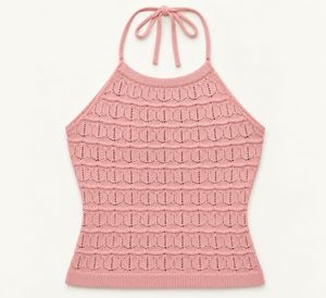 Pink Cropped Halter Top