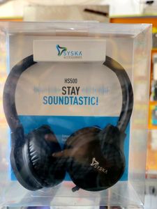 Syska HS500 Headband with mic Jet black 1 year warranty