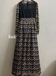Elegant Black Embroidered Gown