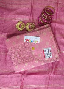 Elegant Pink Embroidered Unstitched Suit