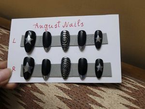 Black and silver nails