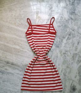 Chic Red &amp; White Striped Summer Dress