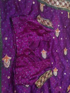 Vibrant Purple Embroidered Saree