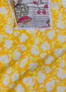 Vibrant Yellow Floral Print Kurta