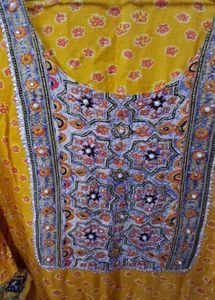 Yellow Embroidered Kurta