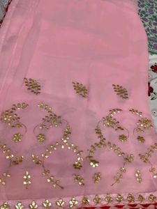 combo of 2 designer saree peach and baby pink