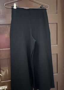 Black Wide Leg Cropped Pants