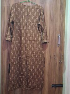 Stylish Printed  brown kurta🌼