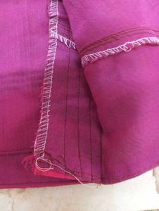GREEN /PINK SAREE WITH BLOUSE
