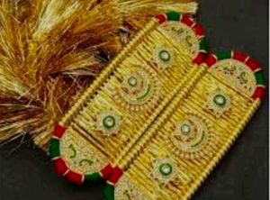 Exquisite Golden Bangles with Embellishments