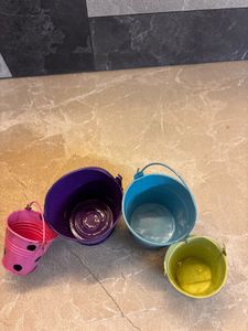 Set of 4 Mini Decorative Buckets