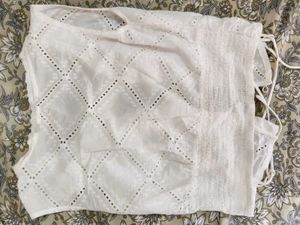 White Eyelet Crop Top