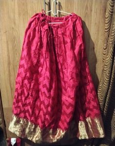 hot pink golden zari ethnic skirt