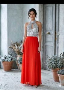 Sparkling Sequin Halter Neck Maxi Dress