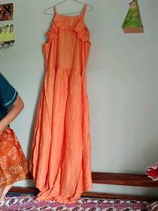 Orange High-Low Dress