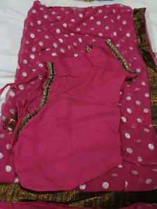 Beautiful Pink Saree with blouse