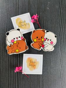 2× Cute Large Dudu Bubu 🤍🤎 Magnets