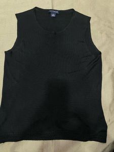 Ann Taylor Black Sleeveless Knit Top