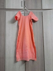 Peach Sequined Kurta freedelivery whodoesn't offer