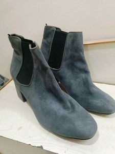 Gray Suede Ankle Boots