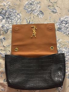 Yves Saint Laurent Black Croc Clutch