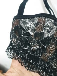 Animal Print Lace Detail Bra
