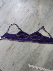Purple Star Print Bra