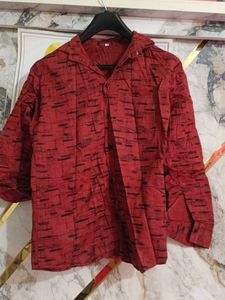Red Printed Casual Shirt