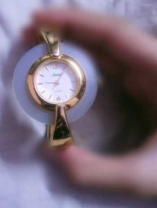 Elegant Gold Jade Bangle Watch