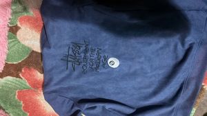 Navy Blue Full-Sleeve Graphic Zip-Up Jacket
