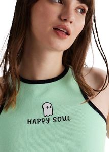 Cute "Happy Soul" Graphic Crop Top