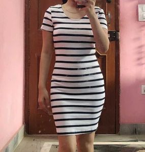 Classic Striped Bodycon Dress