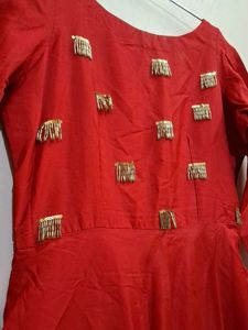 Elegant Red Ethnic Gown 💥 💥( Hand work )