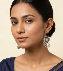 Combo of Oxidised Earring &amp; Butterfly Charm Neckla