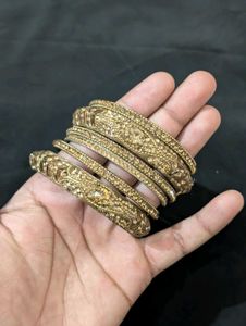 Elegant Gold Tone Bangles Set
