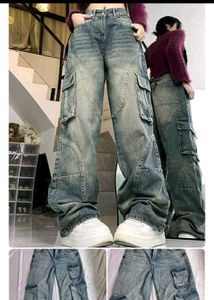 Vintage Wash Cargo Jeans