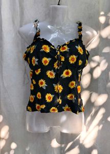 131110. Sunflower Print Camisole Top