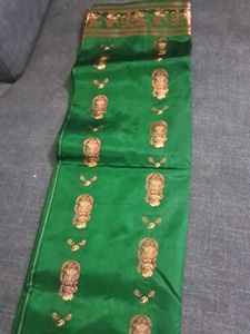 Green Silk Saree with Intricate Motifs