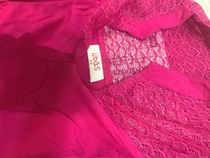 Pink Lace Detail Top