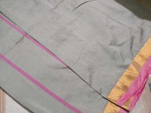 Elegant Grey Saree with Pink Border
