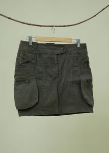 Olive Green Cargo Mini Skirt