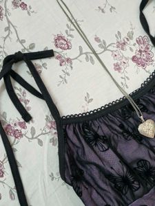 Whimsical Butterfly Mesh Crop Top