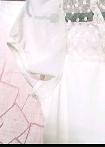 White Sheer Detail Blouse