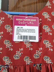 Tiered Floral Print Cotton Kurta