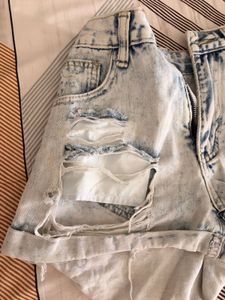 Distressed Denim Shorts