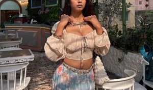 Boho Chic Crop Top with Bell Sleeves