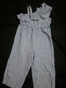 Blue Striped Jumpsuit for Girls