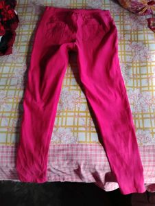 Women's Pink Embellished jeggings